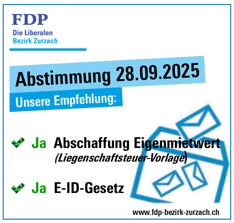 Empfehlung der FDP Bezirk Zurzach für den 28. September