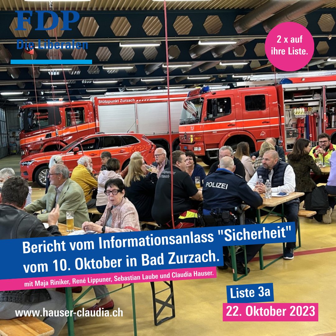 Bericht über den Informationsanlass "Sicherheit" vom 10. Oktober in Bad Zurzach