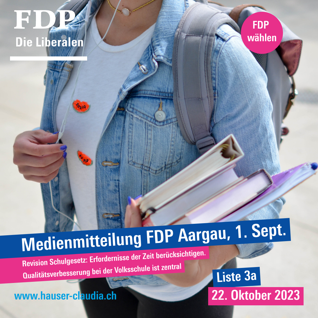 Medienmitteilung der FDP Aargau vom 1. September 2023