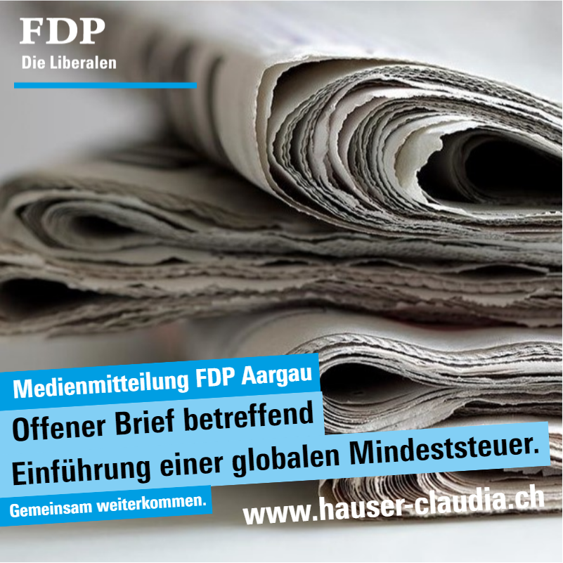 Medienmitteilung FDP Aargau, 14. Sept. 21